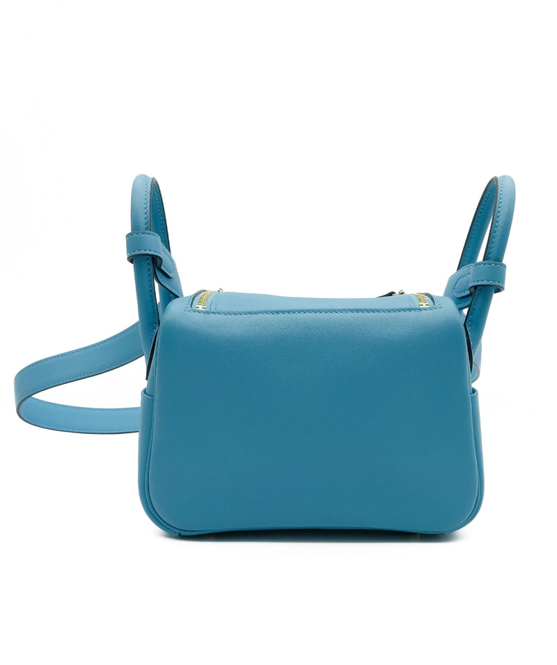 Hermes Mini Lindy Blue Du Nord GHW RJC1909