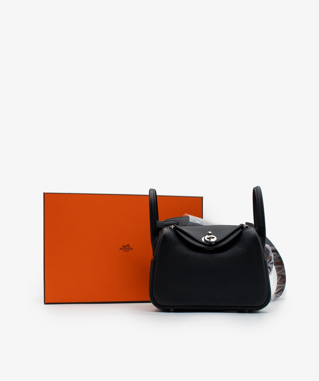Hermes Mini Lindy Noir Clemence PHW RJL1014 – LuxuryPromise