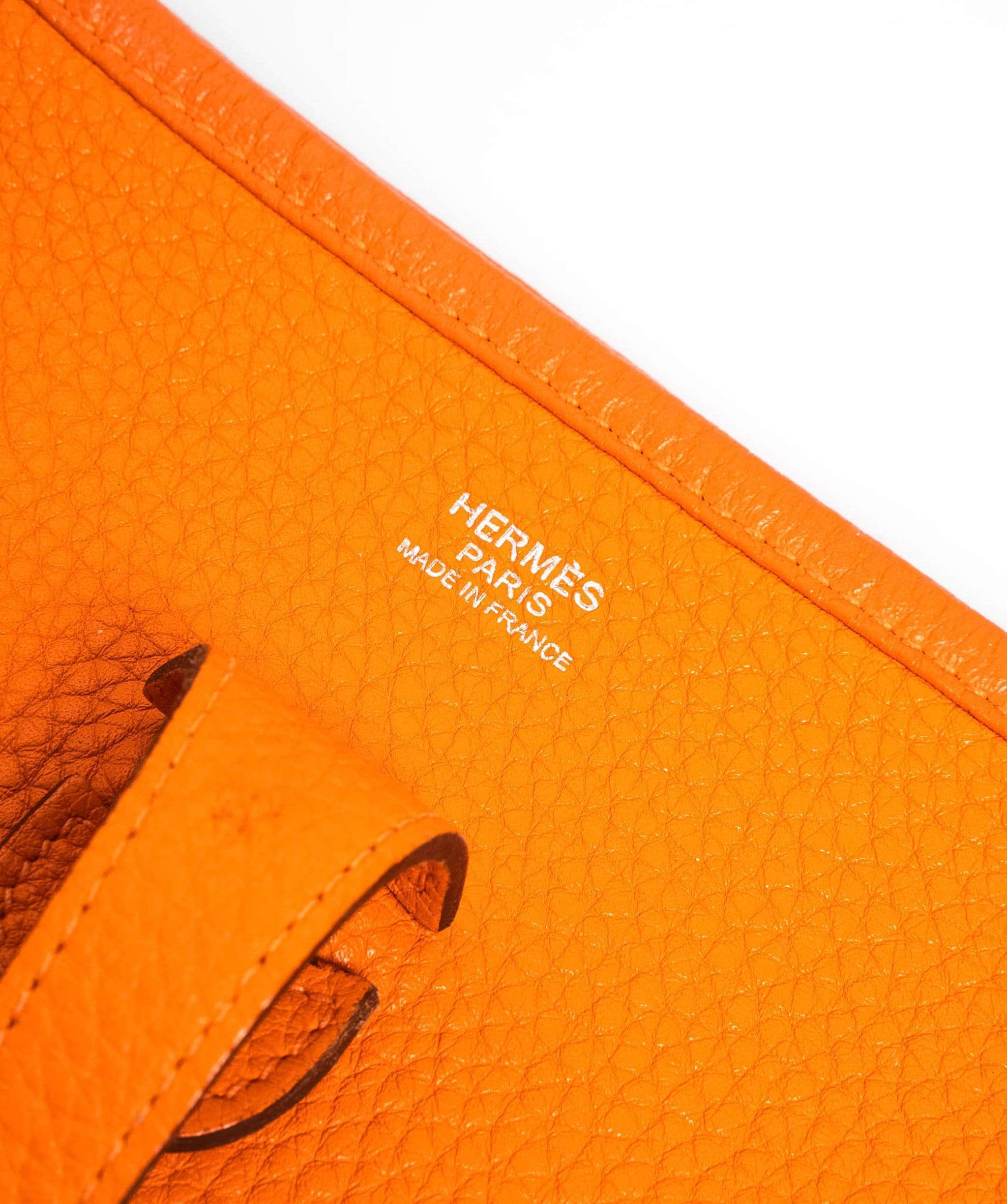 Hermès Hermes Orange Clemence Leather Evelyne PM  AGC1024