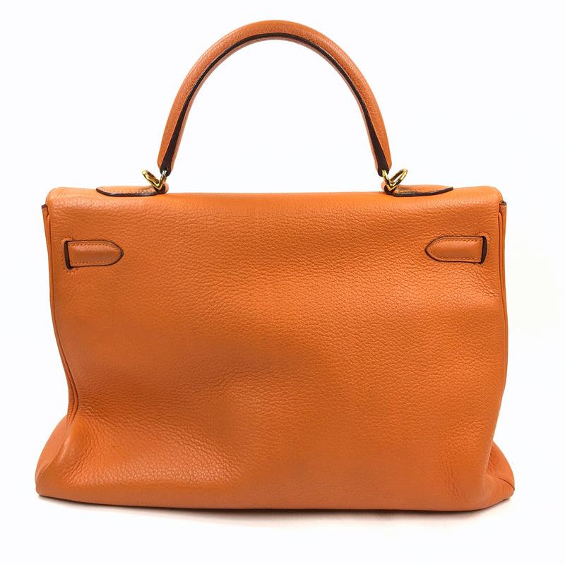 Hermès Hermès Orange Kelly 35 Taurillon Clemence Leather