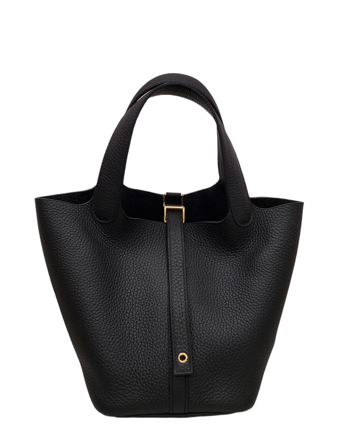 Hermès Hermes Picotin 18 Black Clemence GHW #Z SKC1192