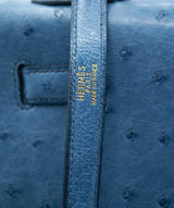 Hermès Hermes Preloved Ostrich Kelly 32 Blue Jean with GHW
