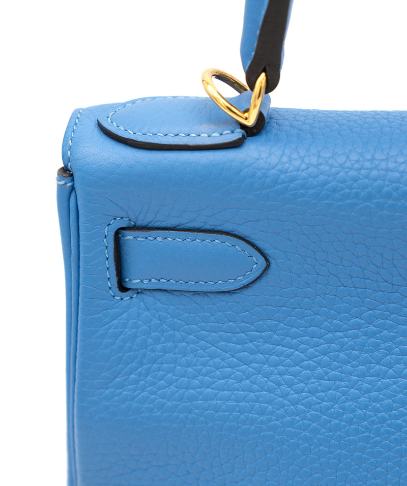Saclab-Official on X: An Hermès Kelly 35 Retourne handcrafted from Togo  calfskin in Blue Jean, a sophisticated day-to-day shade of blue. Shop this  Kelly bag and more on   / X