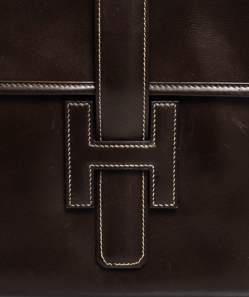 Hermès Hermes Vintage Ebene Jige Clutch - ASL1537