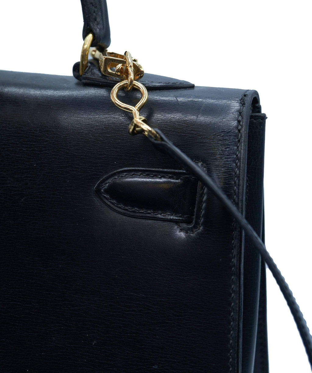 Hermès Hermes Black Box Calf Kelly 32 Leather Pony-style calfskin