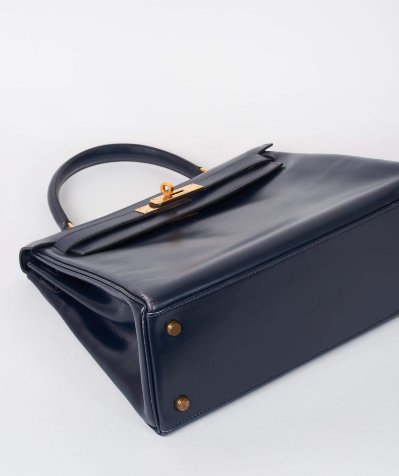 HERMÈS RARE Vintage Kelly Monaco 30cm Handbag In Brown Box