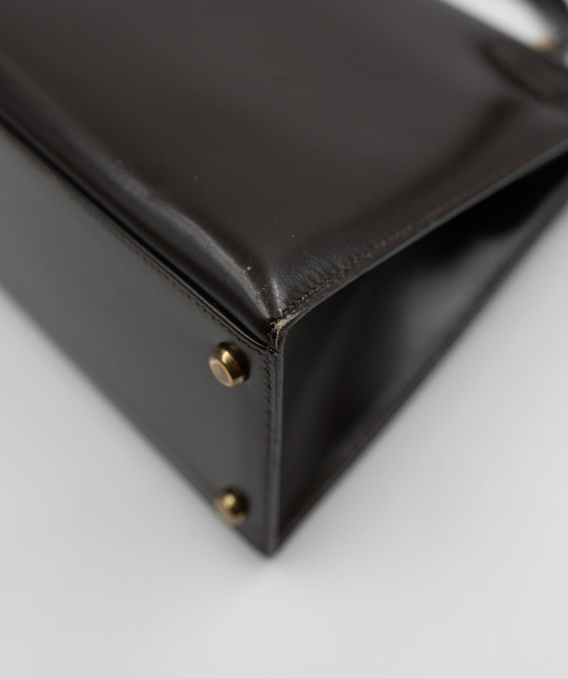 Hermes Vintage Kelly 28, brown box calf, GHW - AWL4056 – LuxuryPromise