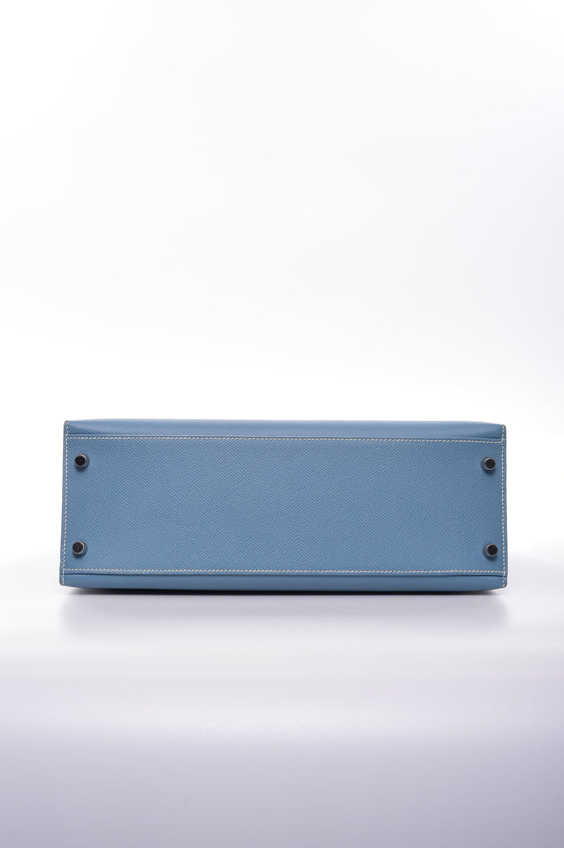 Hermes Kelly 32 Sellier Blue Jean Epsom PHW #K SYL1039 – LuxuryPromise