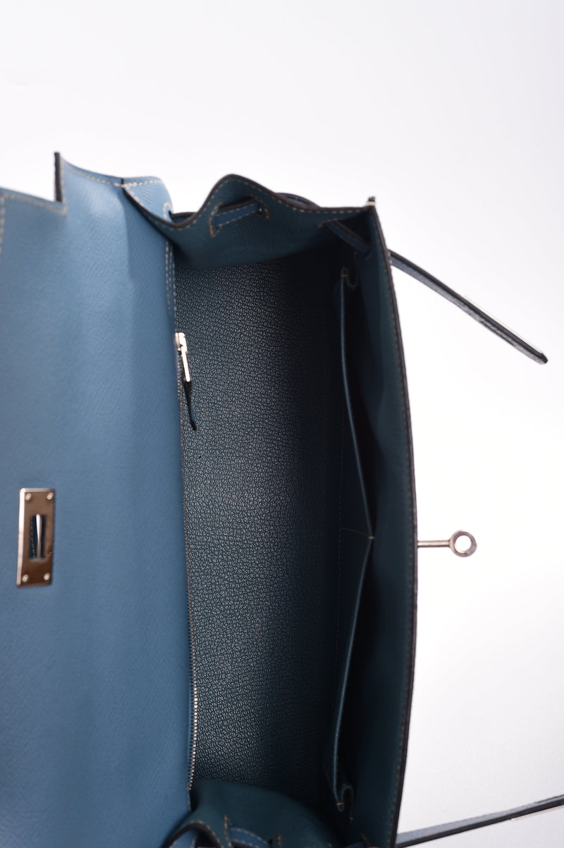 Hermes Kelly 32 Sellier Blue Jean Epsom PHW #K SYL1039 – LuxuryPromise