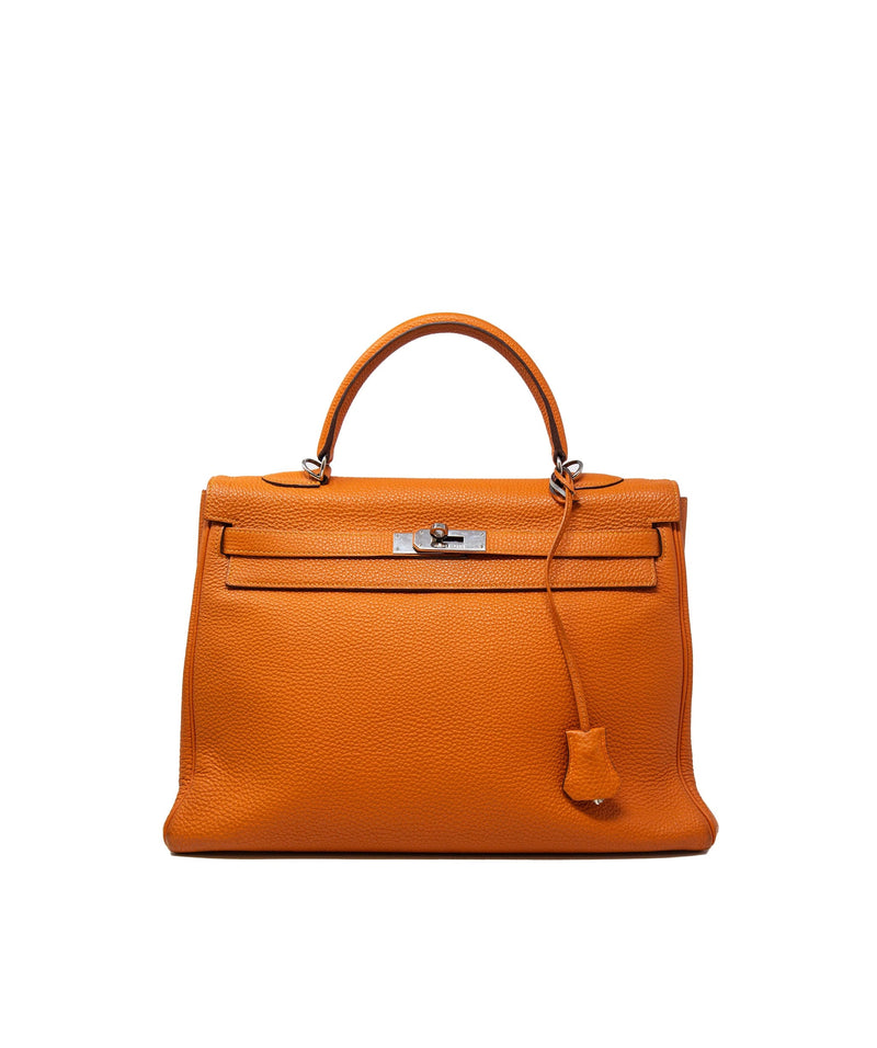 Hermès Pre-Owned Hermes Orange Poppy Togo Kelly Retourne 35 ADC1181