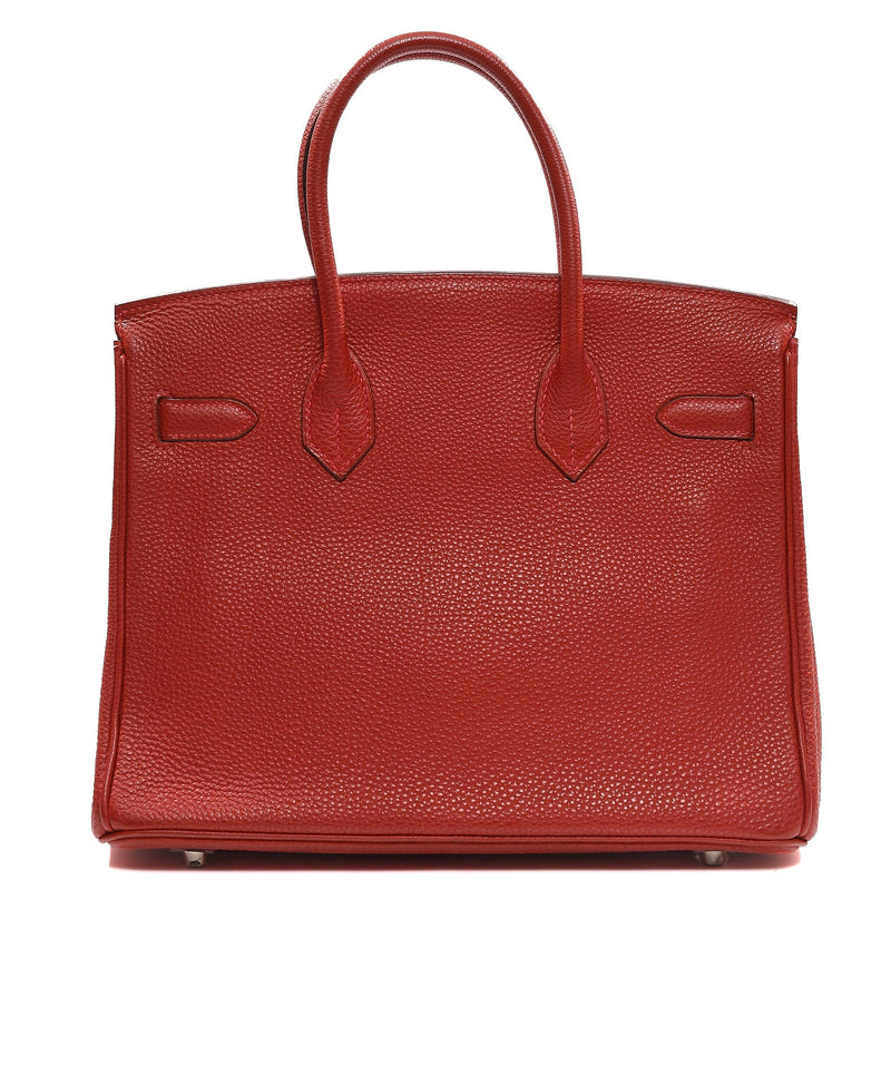 Hermès Preloved Hermes Birkin 30 Rouge Vif Togo PHW #J SKC1007