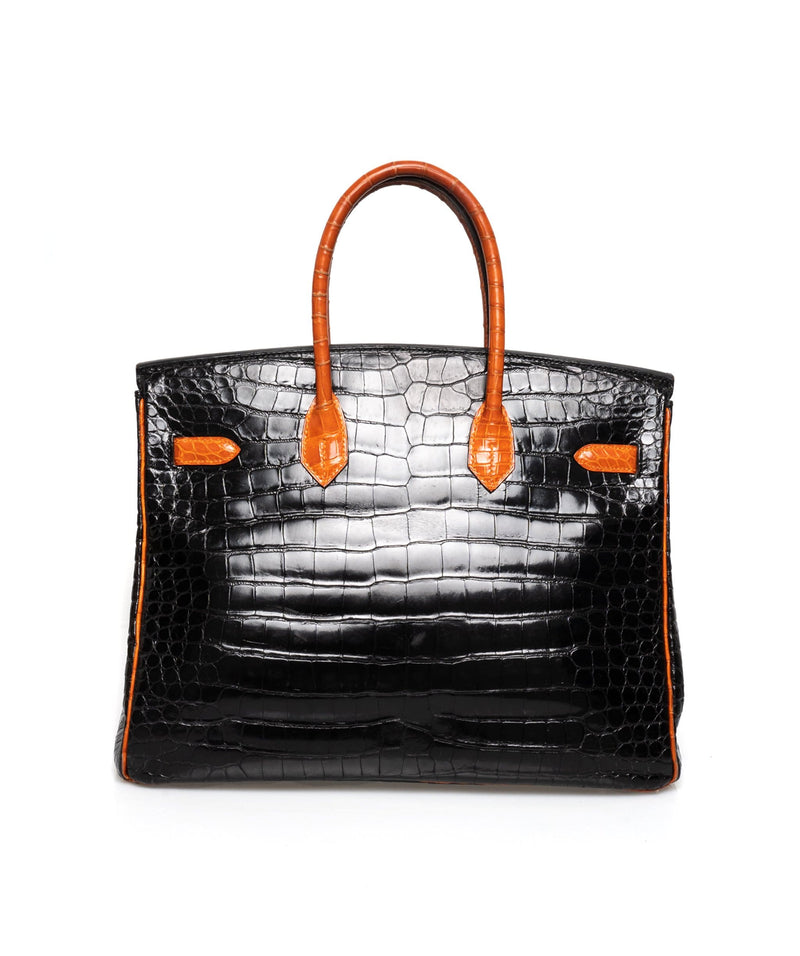 Experience the ultimate luxury with this stunning Hermès 35cm Black  Crocodile Birkin with Gold Hardware – Only Authentics