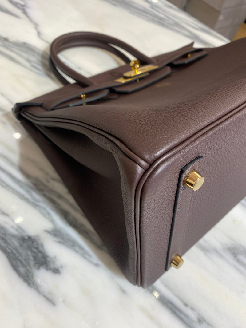 Hermes Birkin 30 cm Handbag in Grey béton Togo Leather