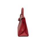 Hermès Preowned Hermes Kelly 32 Rouge Casaque Clemence PHW - ASL1705