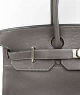 Hermès Shoulder birkin Graphite grey clemence with PHW AVC1012
