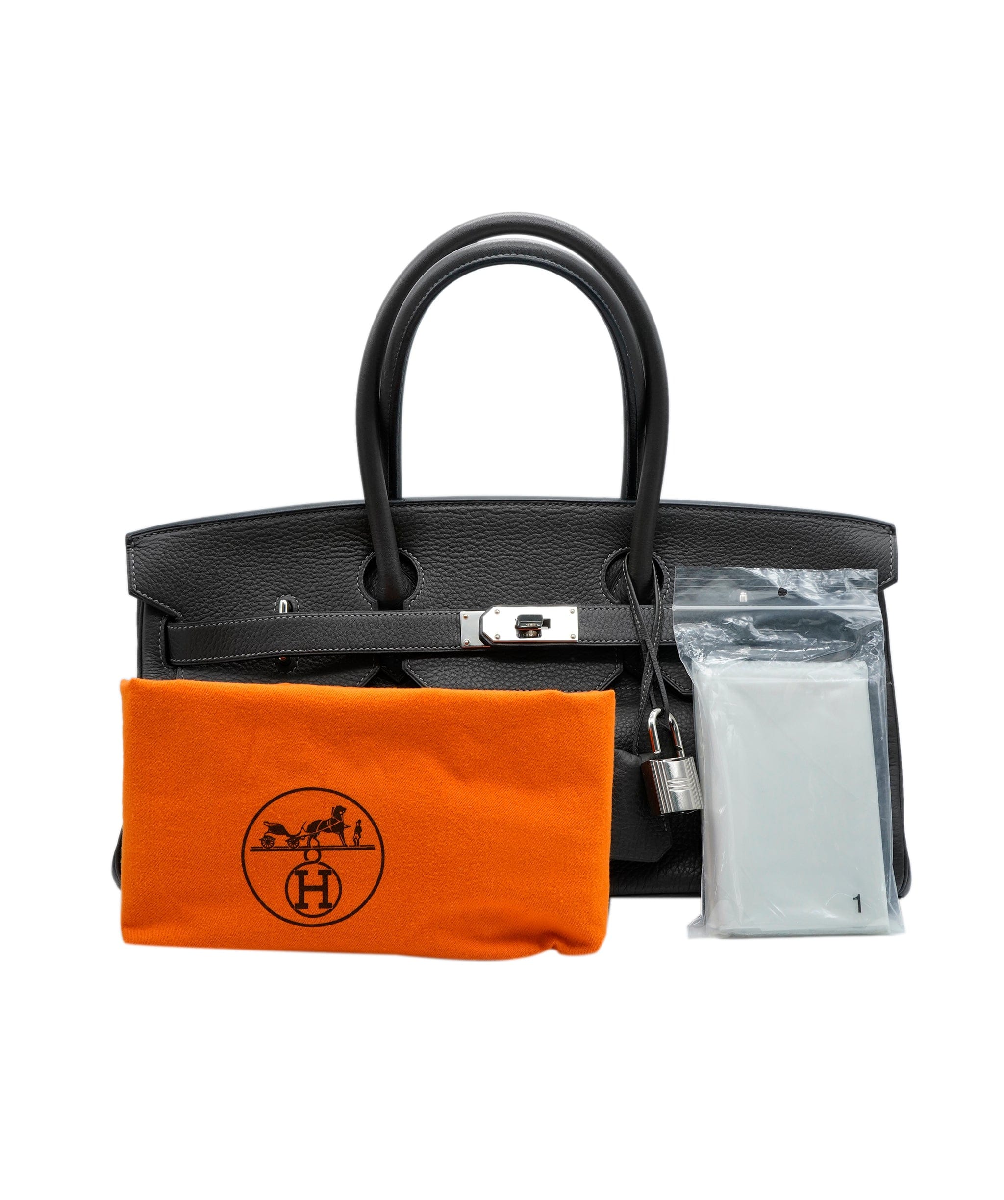 Hermès Shoulder Birkin in Graphite Clemence with PHW AGL2404