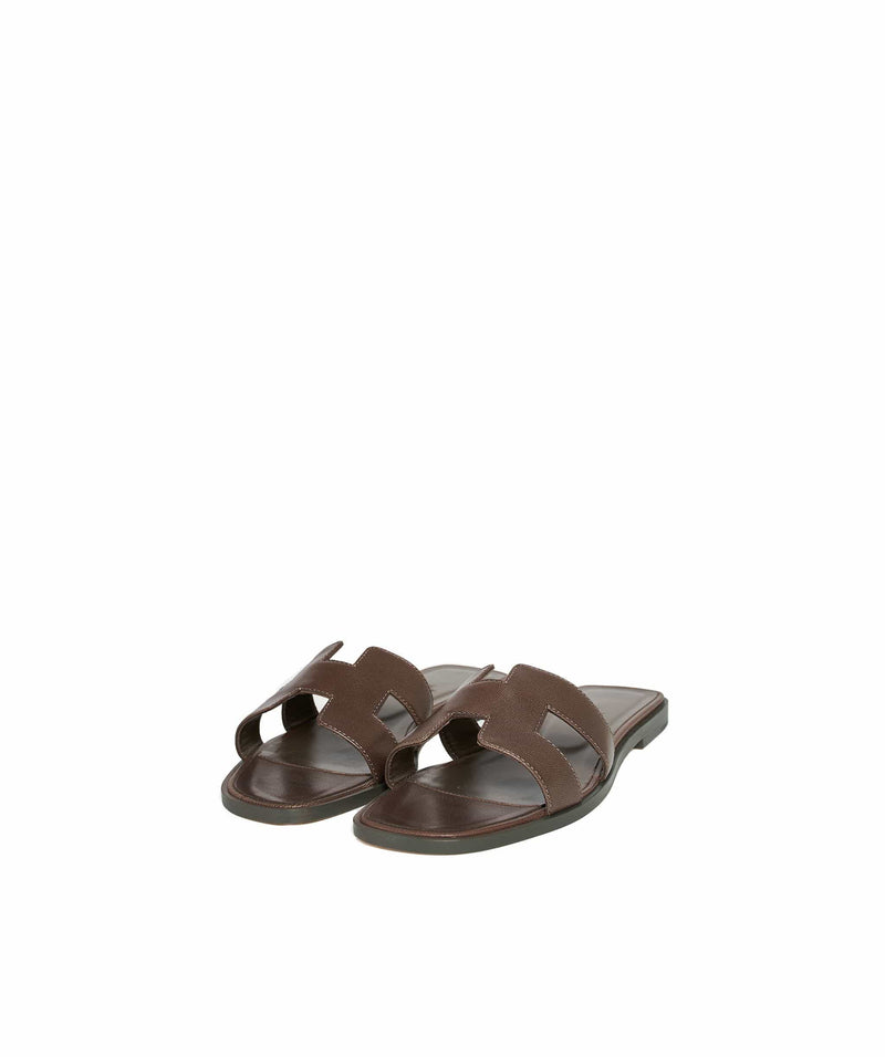 Hermès Hermes Brown Leather Oran Sandals Size 36 AGL1045