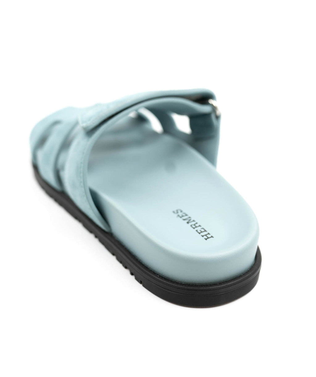 Hermès // Blue Suede Chypre Sandal – VSP Consignment
