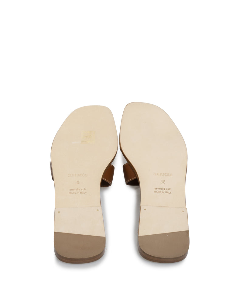 Hermès Hermes oran sandals Gold 38  - ASL1709