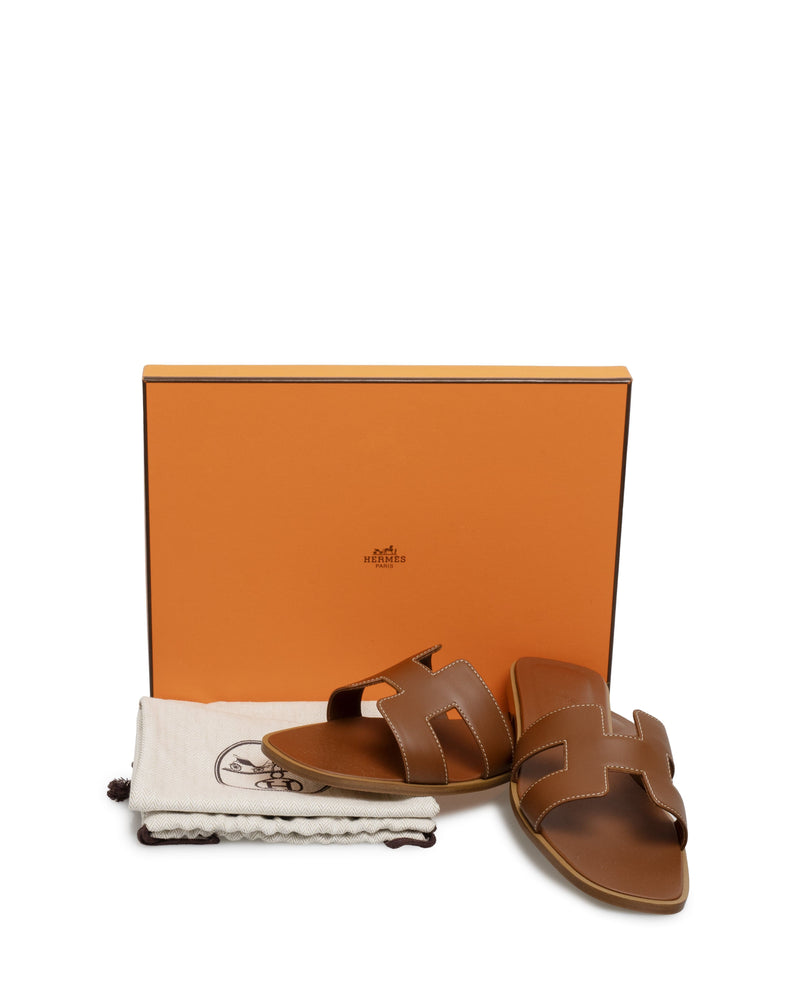 Hermès Hermes oran sandals Gold 38  - ASL1709