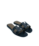 Hermès Hermès Oran Sandals in Black Sellier Size 38 - ASL1420