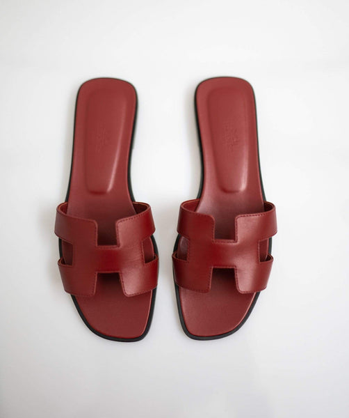 Hermes orans sandals Rouge H epsom 39 - ASL1437