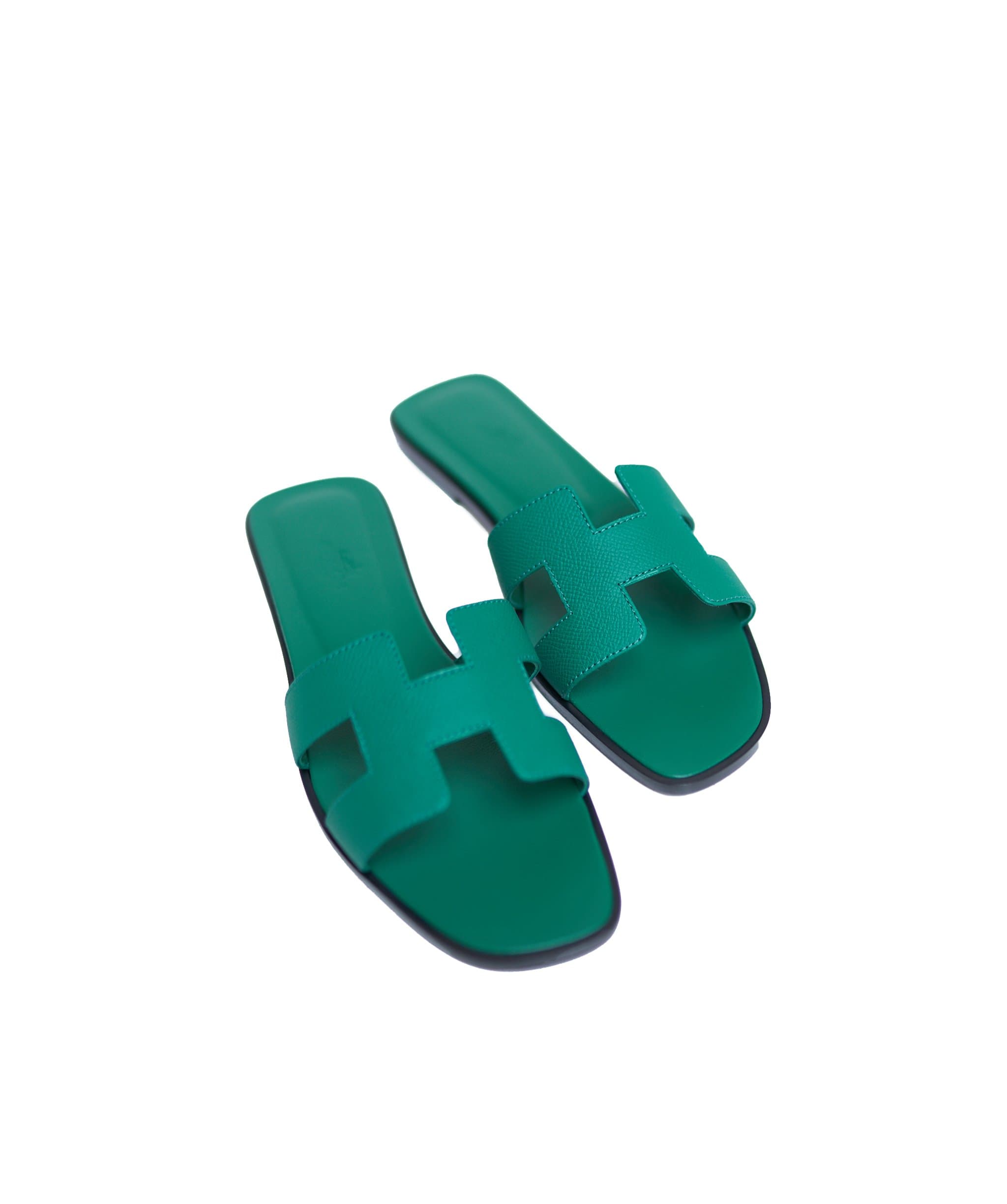 Hermès Hermes oran sandals vert emerald 39.5 - ASL1440