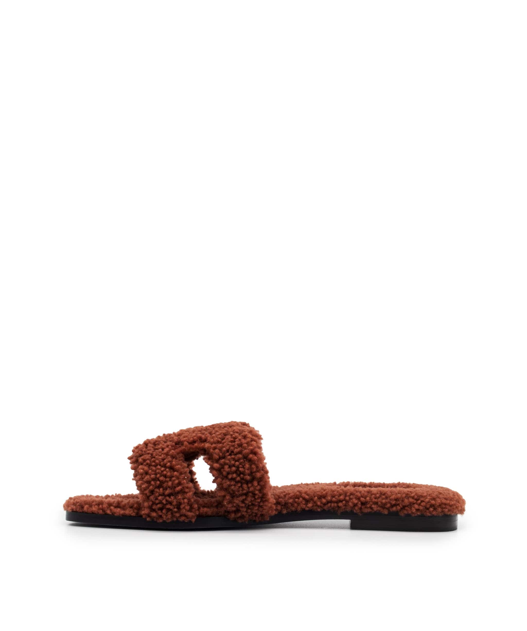 Hermès Hermes Oran Shearling Brown 38.5 RJC1280