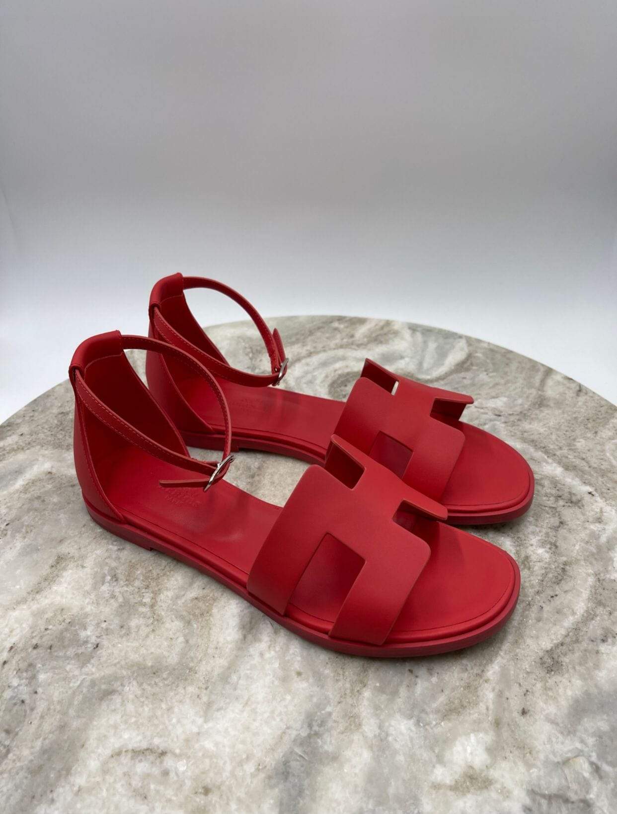 Hermès Hermes Rouge Santorini Sandals LV-SHU-142 - AGC1097