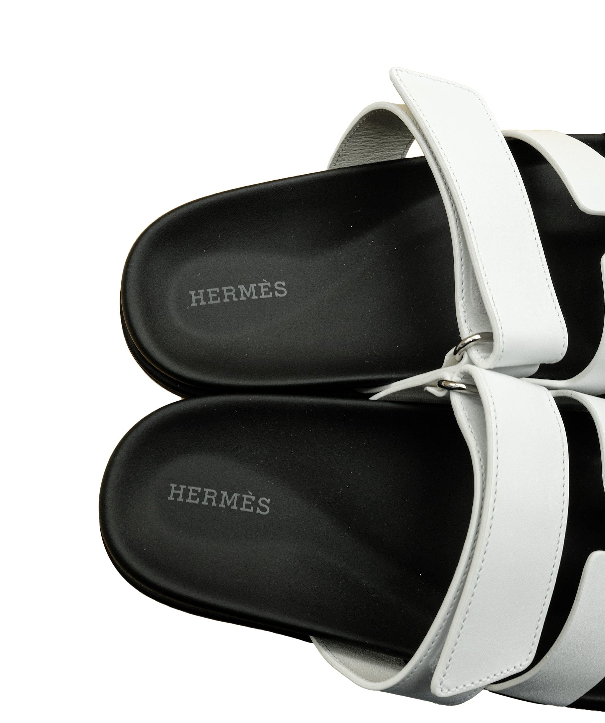 Hermès Hermes White Chypre Sandals 39 RJC1532