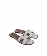 Hermès Hermes White Oran Sandals - AGL1234