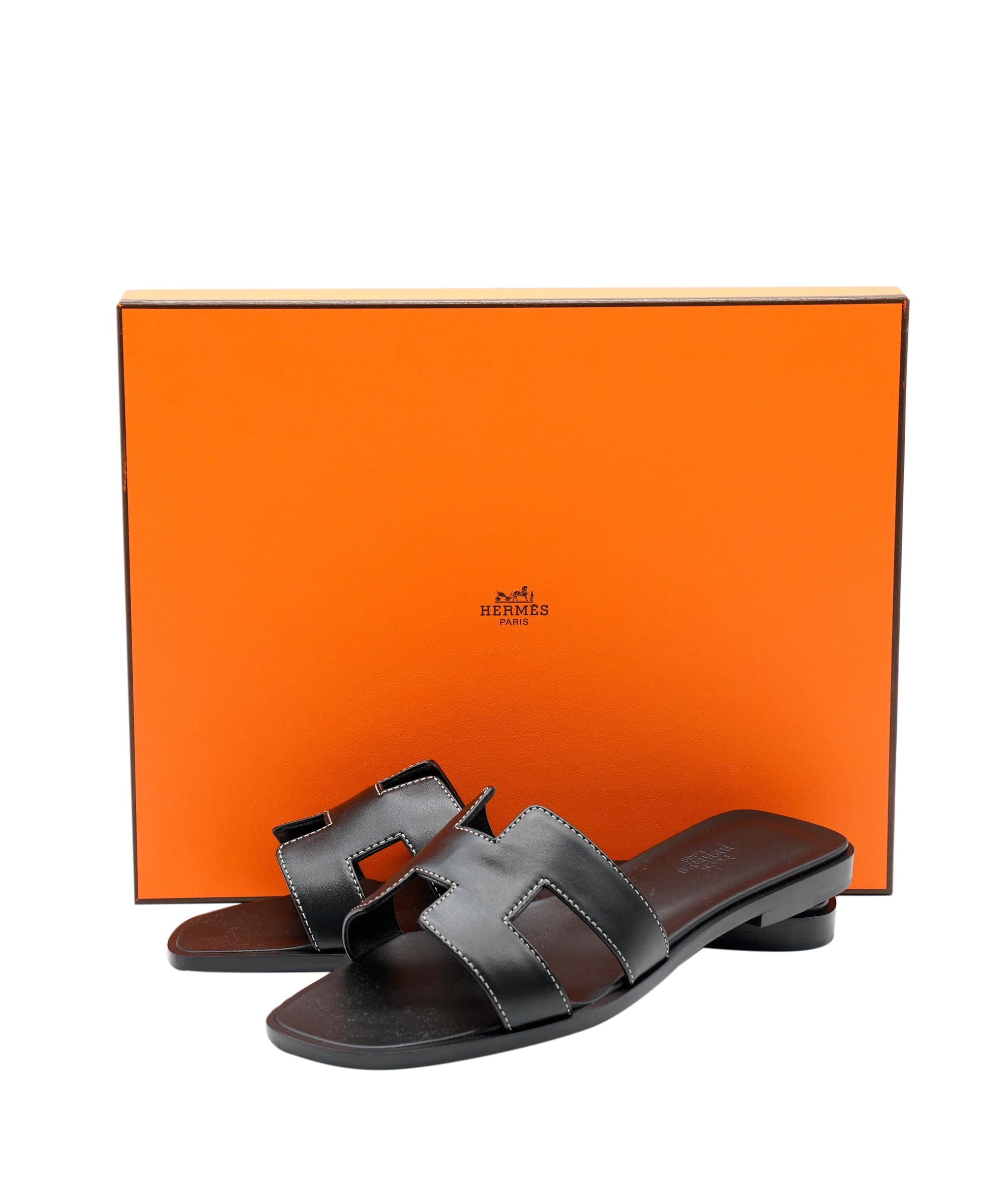 Hermès Oran Sandals Black Size 37 ASL6814