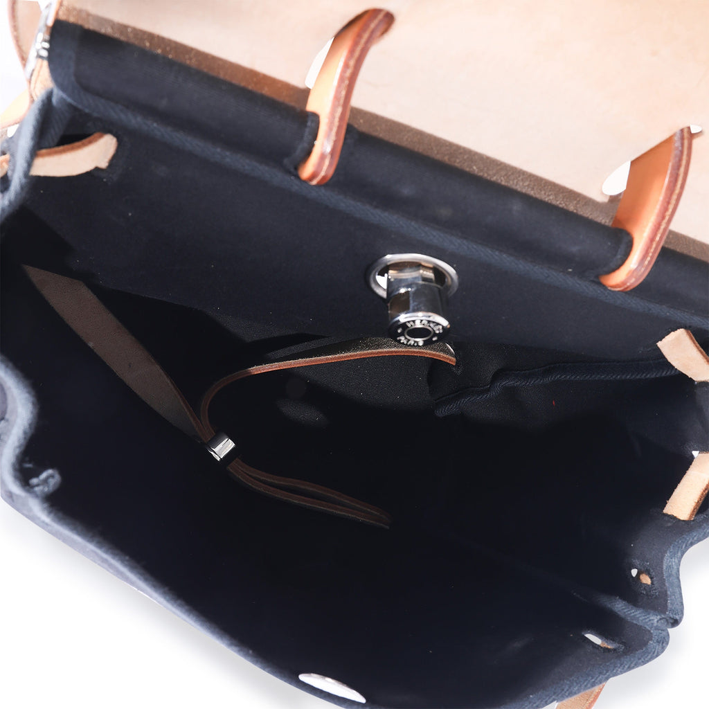 Hermès Beige x Brown Toile Sac A Doc Herbag Backpack 2-in-1 Set 26h131s