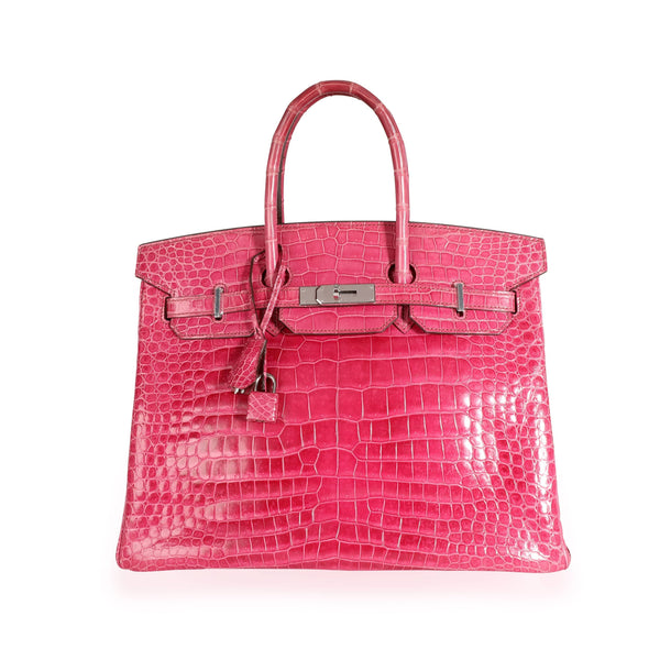 Hermès Hermès Rose Scheherazade Shiny Porosus Crocodile Birkin 35 PHW