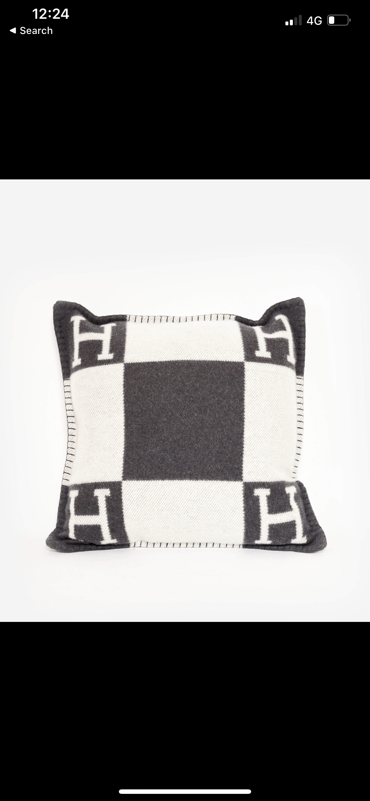 Hermes Avalon pillow in dark grey and white LuxuryPromise