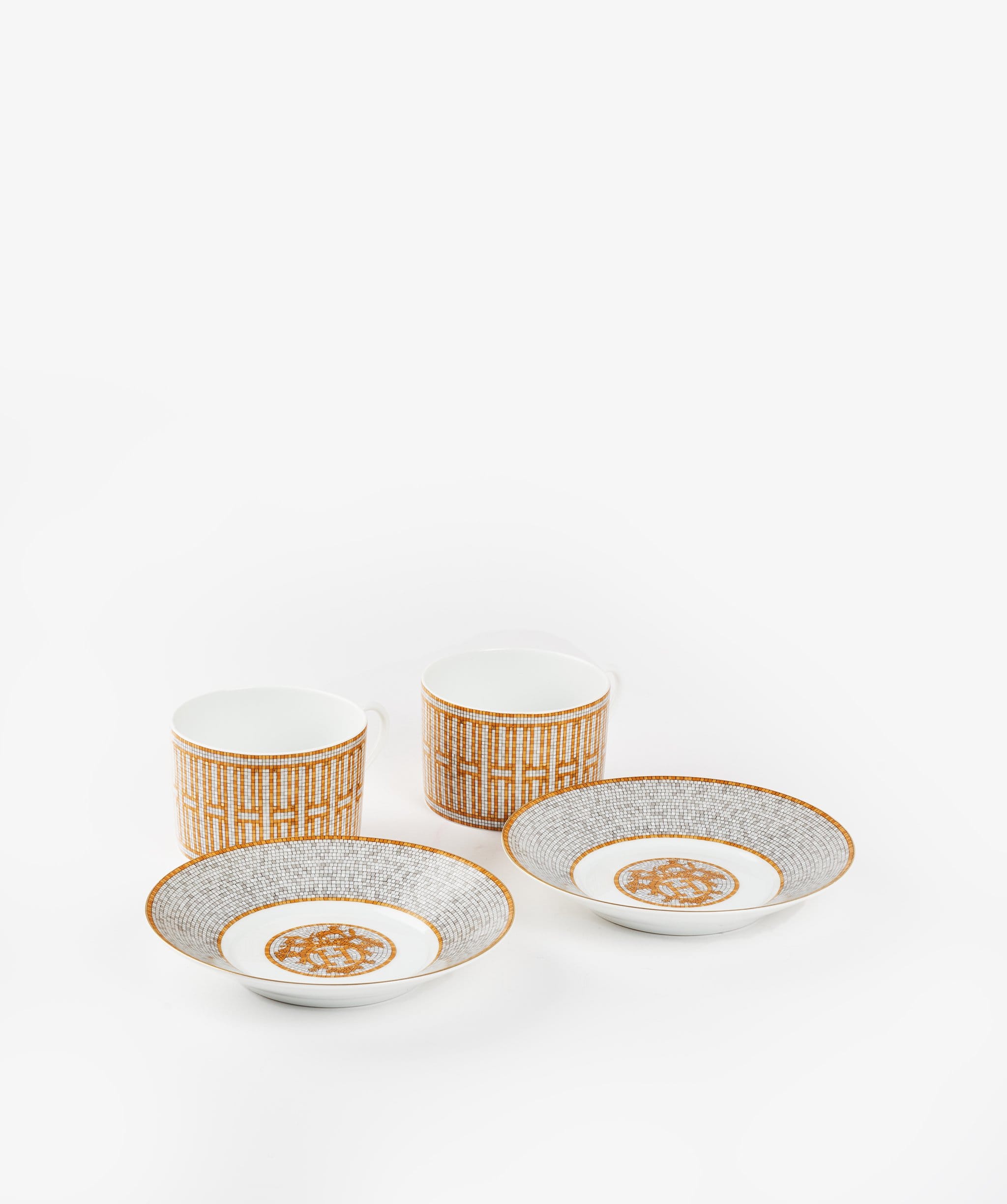 Hermès Hermès Mosaique Gold Breakfast Cup Set