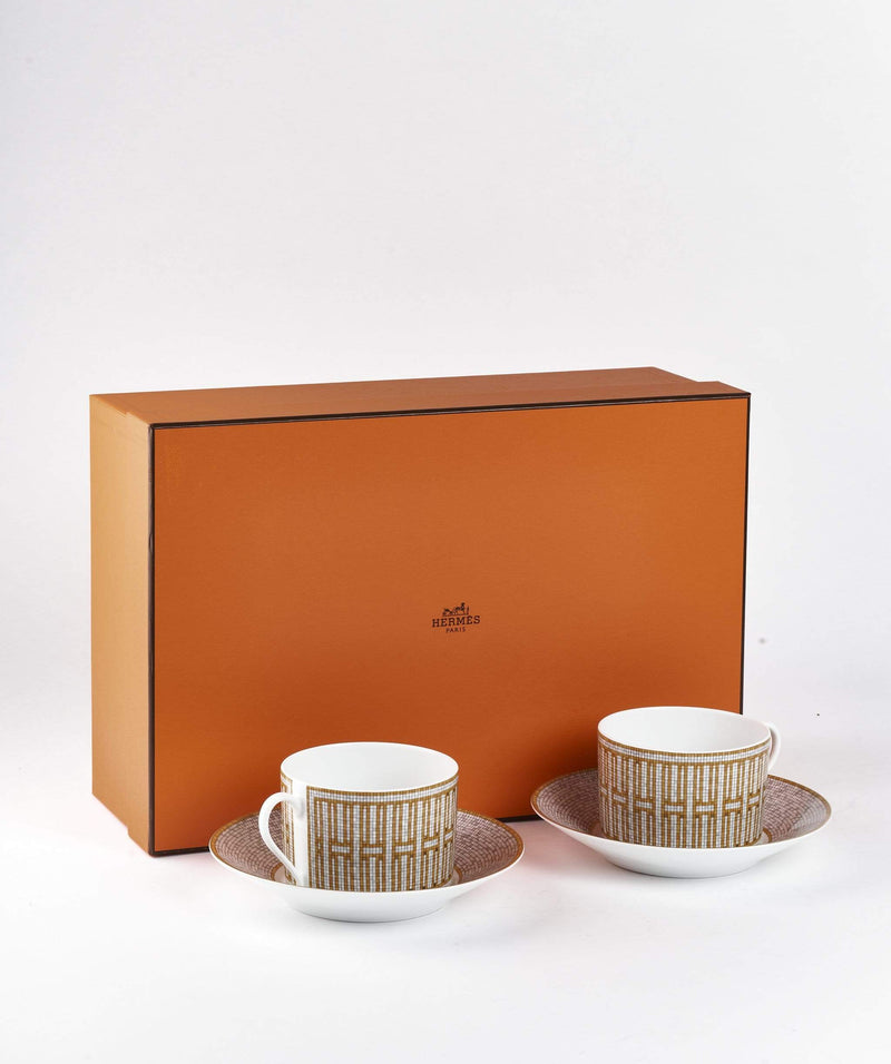 Hermès Hermès Mosaique Gold Breakfast Cup Set