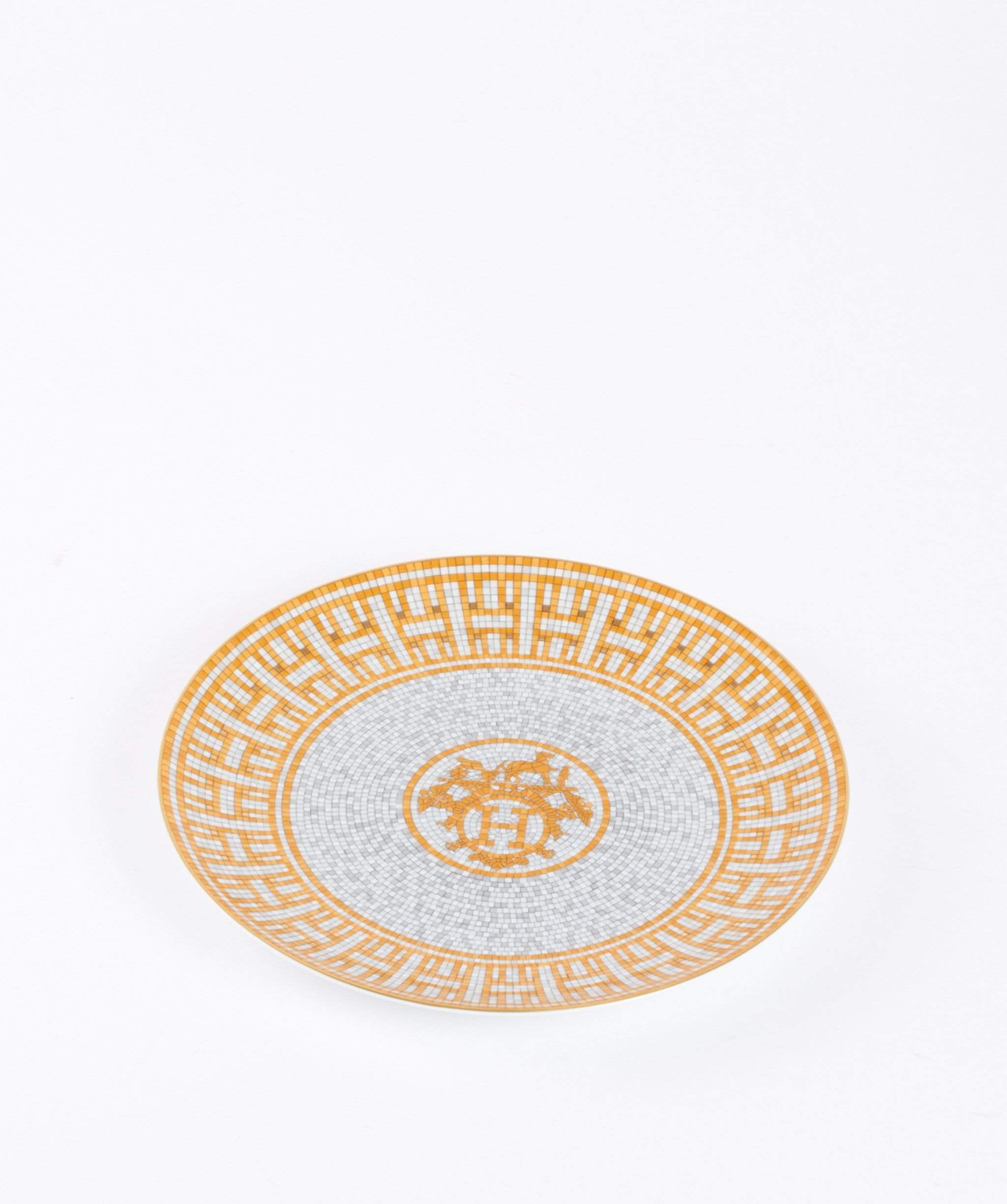 Hermès Hermès mosaique gold dessert plate