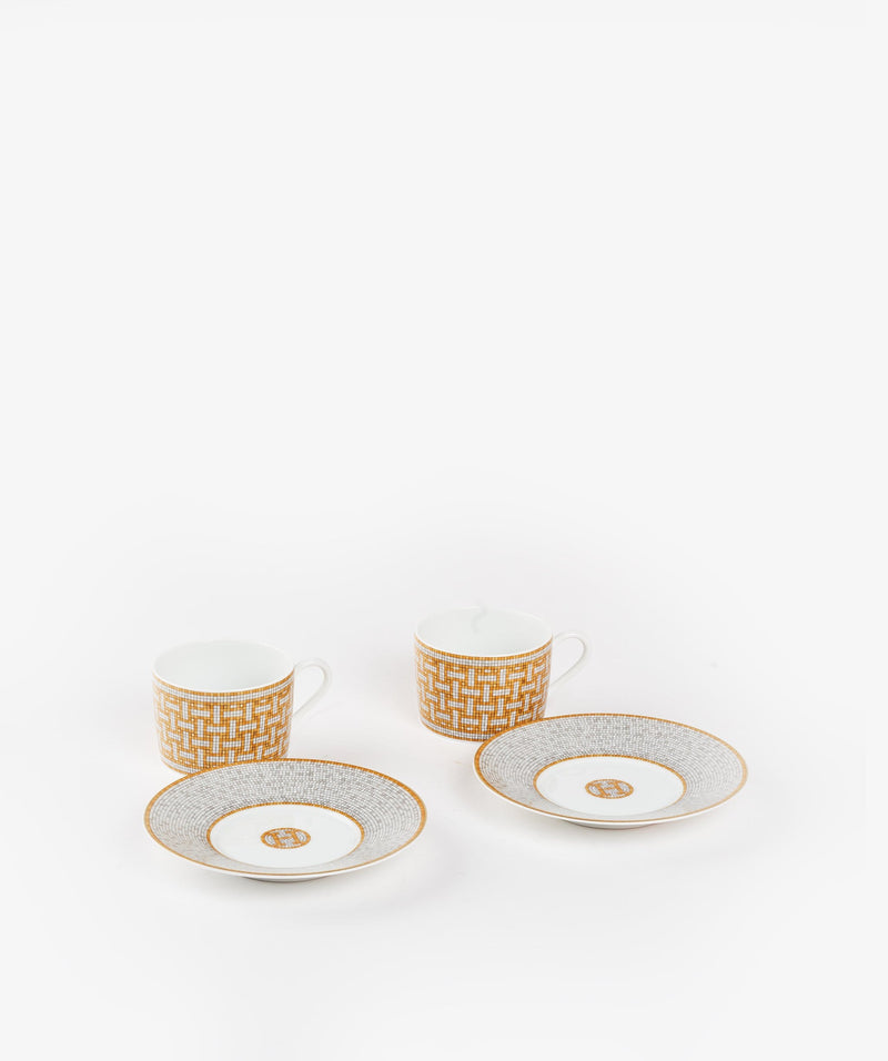 Hermès Hermès Mosaique Gold Tea Cup Set