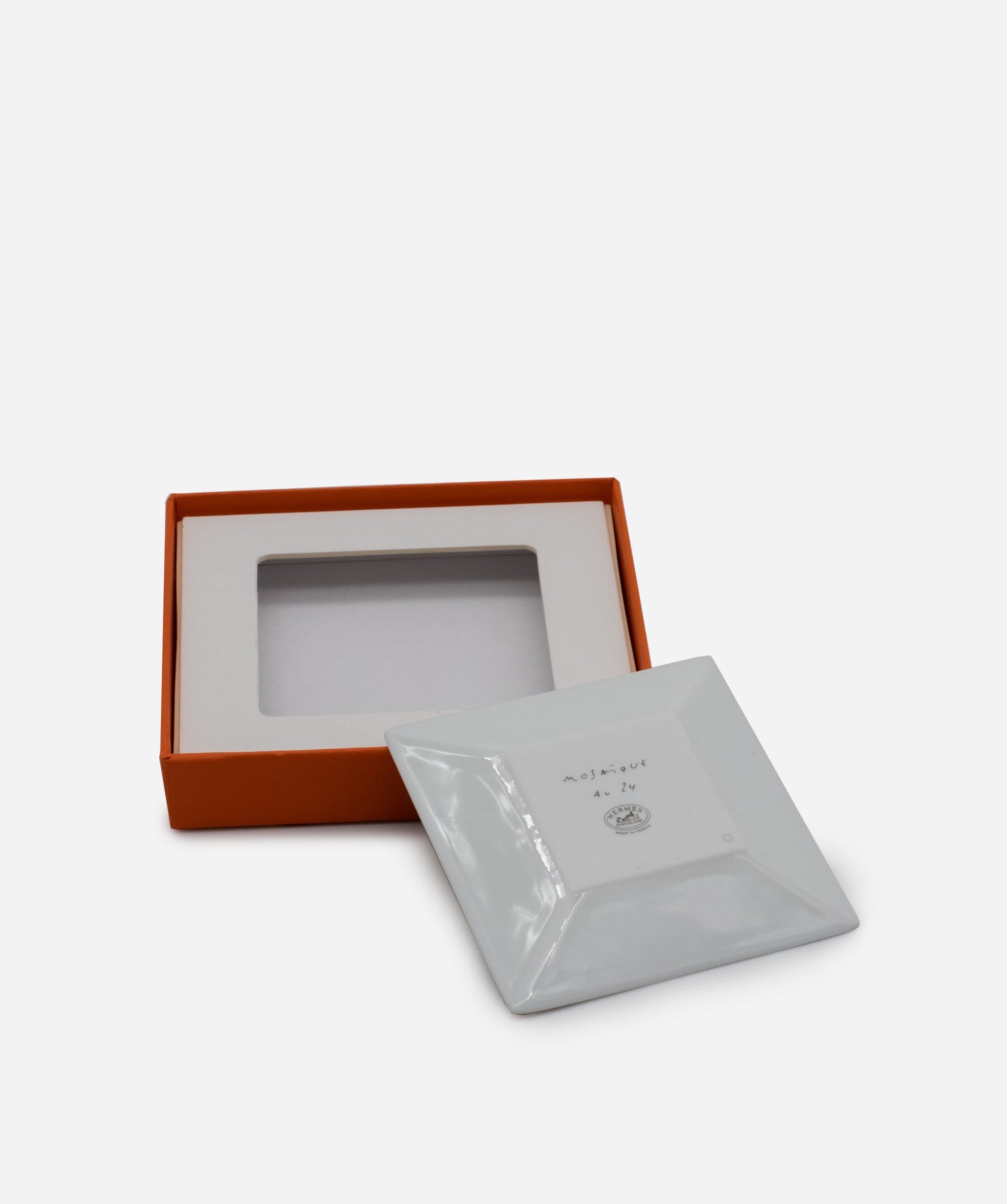 Hermès Hermes Platinum Mosaique Square Plate