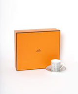 Hermès Hermes silver mosaique single coffee cup and saucer