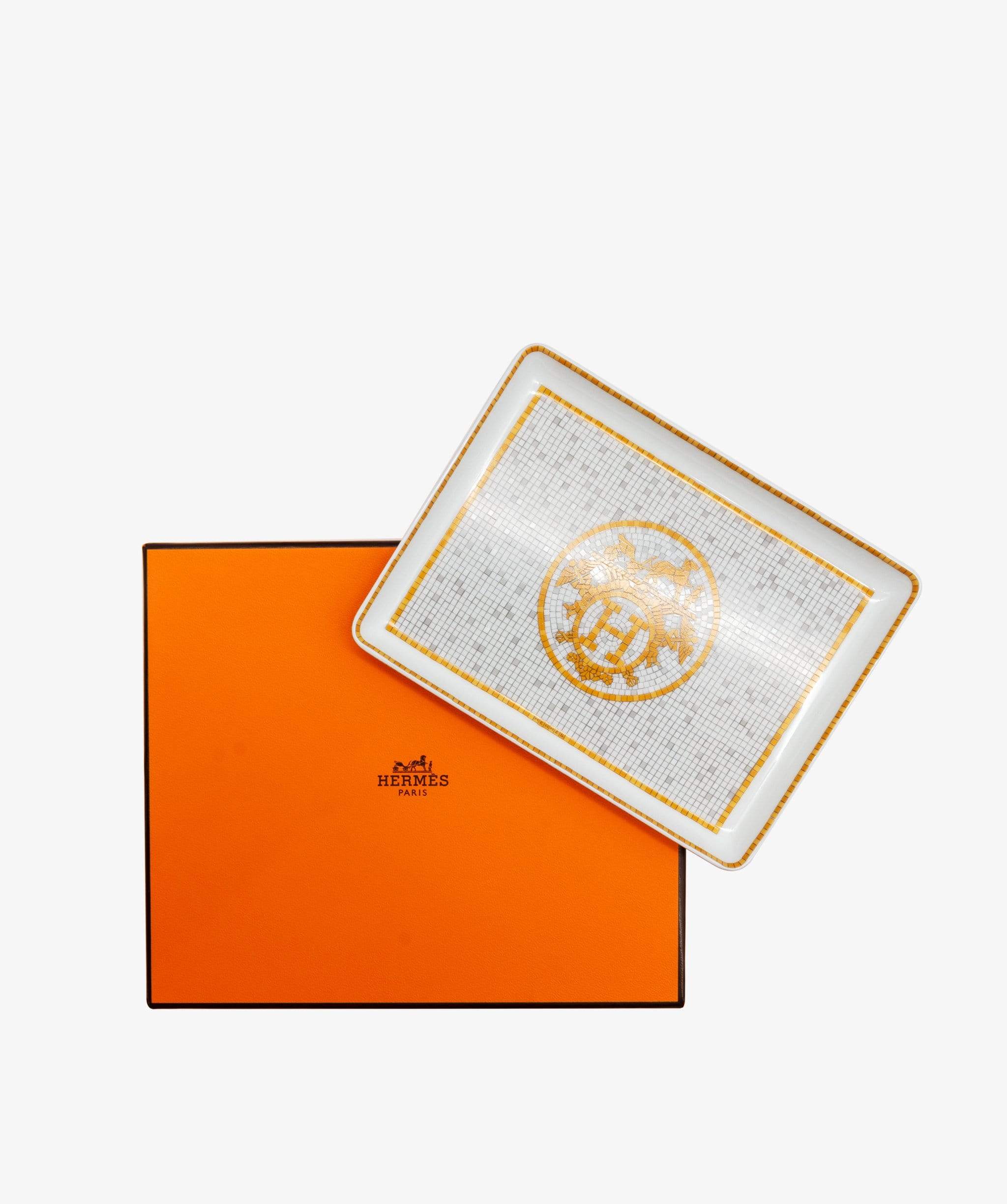 Hermès Hermes Small Tray Gold Mosaic