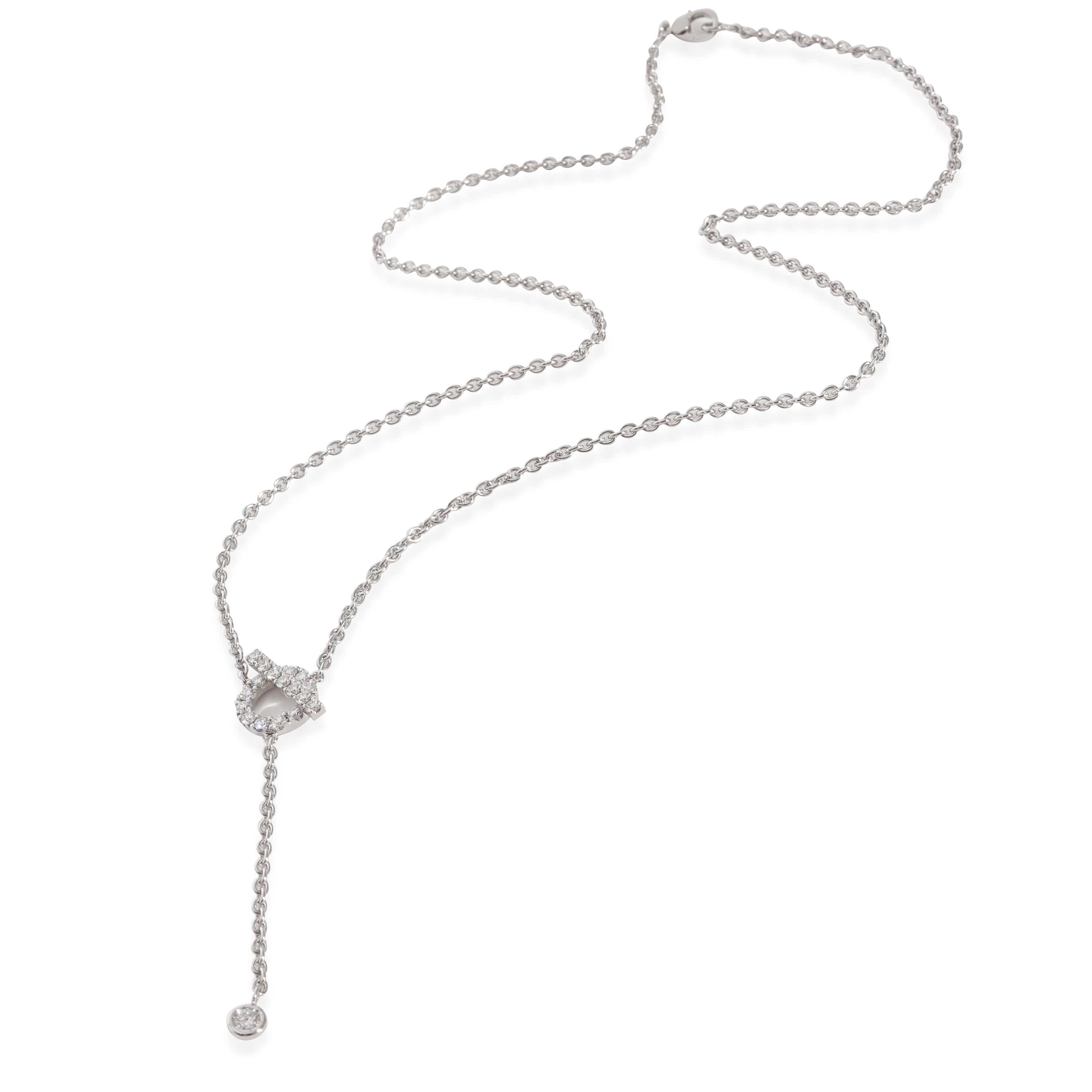Hermès Hermès Finesse Diamond Necklace in 18k 18 Karat White Gold 0.55 CTW