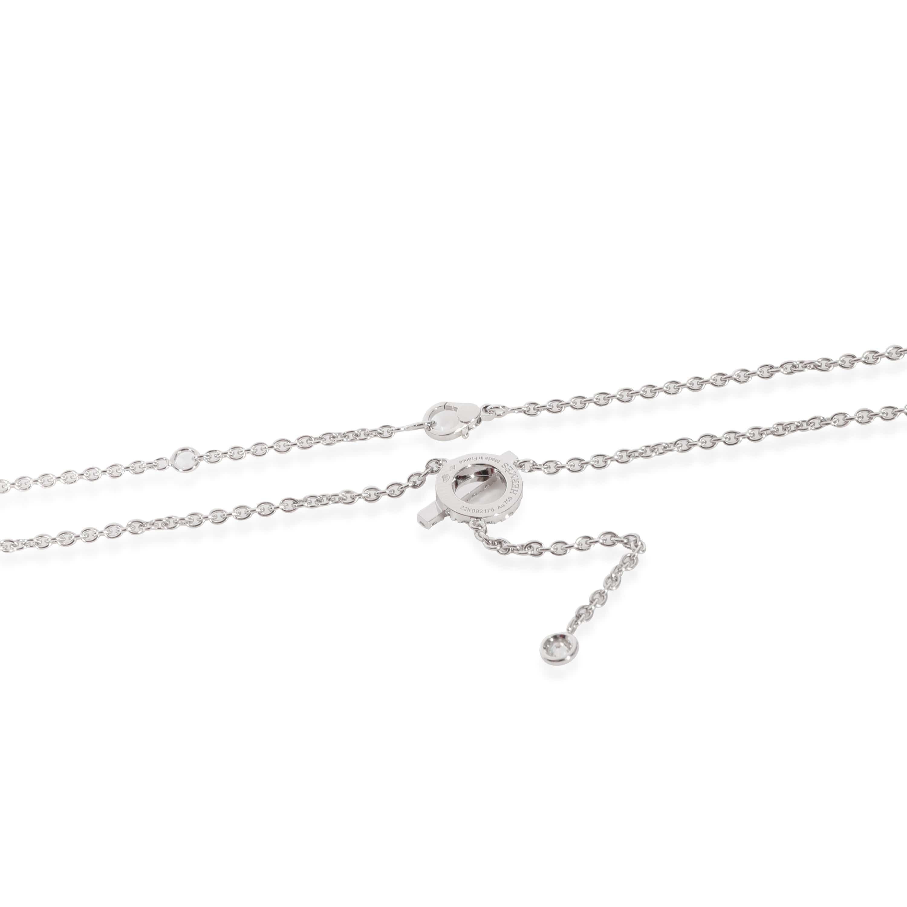 Hermès Hermès Finesse Diamond Necklace in 18k 18 Karat White Gold 0.55 CTW