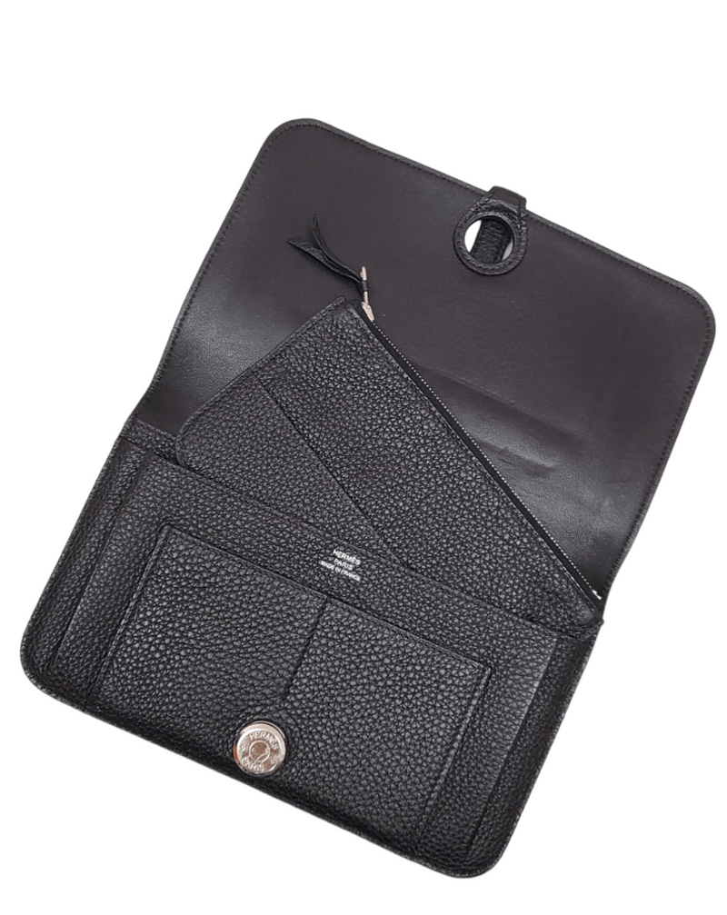 Hermes Dogon Duo Combined Wallet Dark Grey Blue TM Palladium Hardware –  Coco Approved Studio