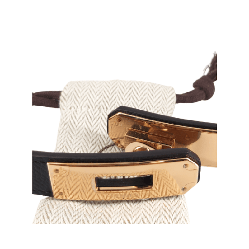 Hermès Kelly 18 Epsom Calfskin Belt With Gold Plated Buckle in Black
