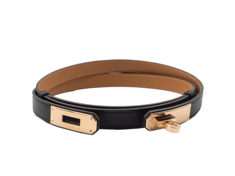 Hermes Kelly 18 Belt Adjustable Black Epsom Leather Gold Hardware –  Mightychic