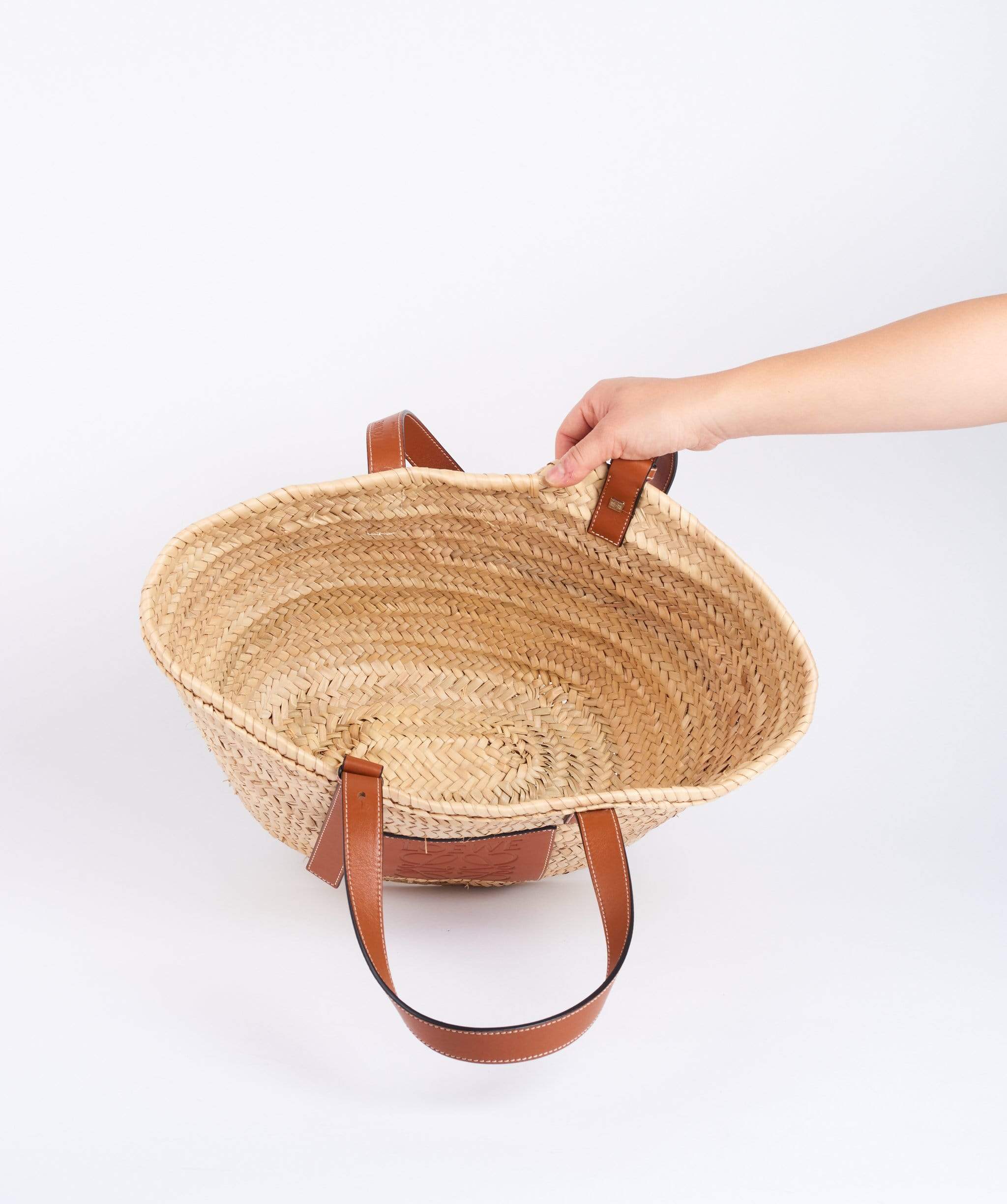 Loewe Loewe Basket bag in palm leaf and calfskin