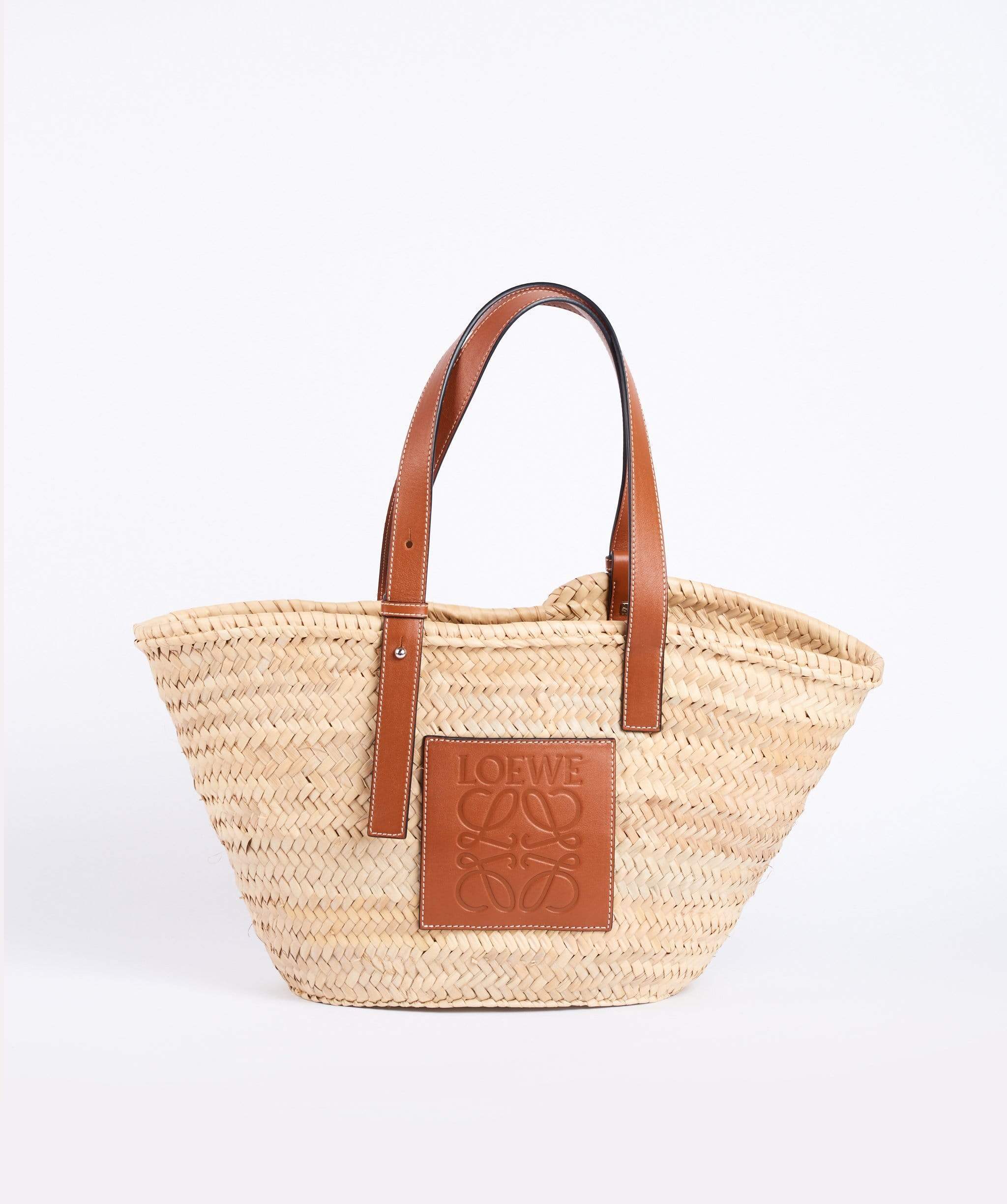 Loewe Loewe Basket bag in palm leaf and calfskin