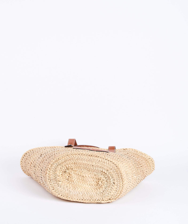 LOEWE Basket Bag in Palm Leaf and Calfskin Small Natural/White in Calfskin  Leather - US